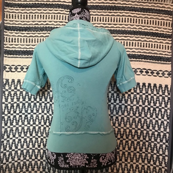 Vintage 1990’s Element Appliqué Logo Short Sleeve Zip Up Hoodie Size XS-Small - Picture 4 of 9